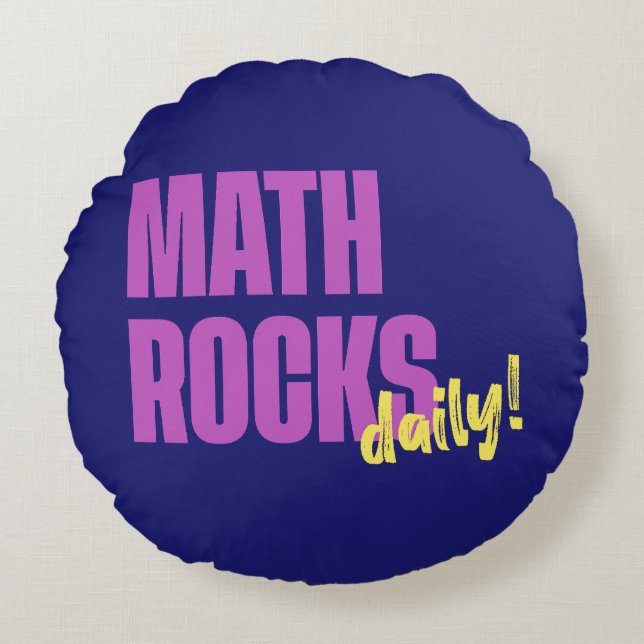 Math Rocks Daily! Modern Round Cushion (Front)