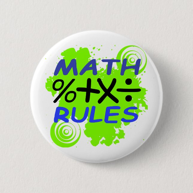 Math Rules 6 Cm Round Badge (Front)