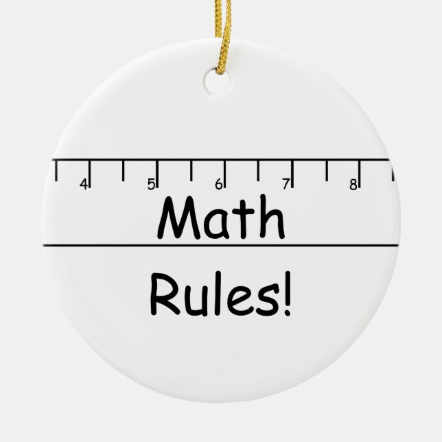 Math Rules! Ceramic Tree Decoration (Front)