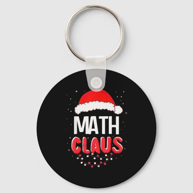 Math Santa Claus Christmas Matching Costume  Key Ring (Front)