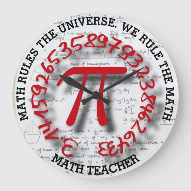 Math School College Or University Teacher Large Clock (Front)