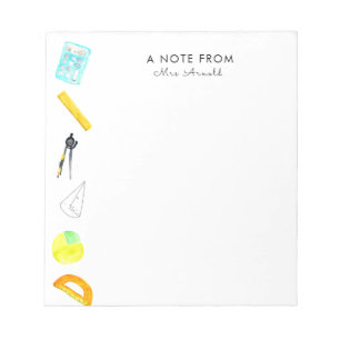 Math school teacher gift notepad