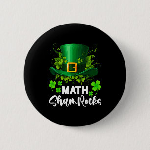 Math Shamrocks St. Patricks Day School 6 Cm Round Badge