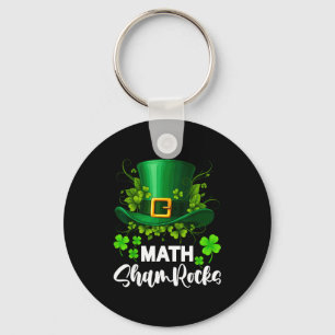 Math Shamrocks St. Patricks Day School Key Ring