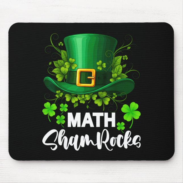 Math Shamrocks St. Patricks Day School  Mouse Mat (Front)