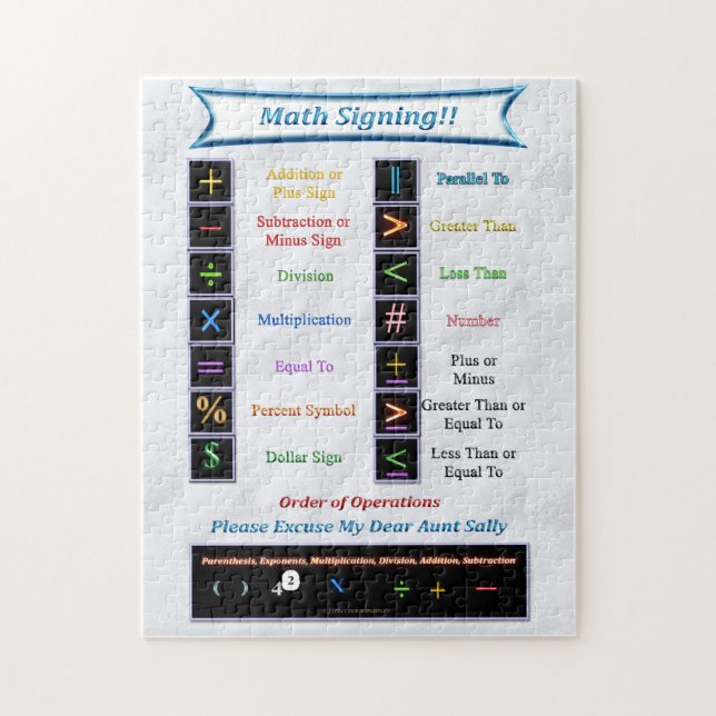 Math Signing Puzzle (Vertical)