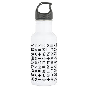 Math Signs & Symbols Pattern 532 Ml Water Bottle