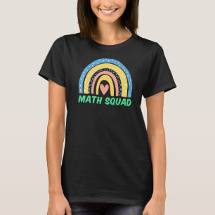 Math Squad Boho Rainbow Student Math Teacher Back  T-Shirt