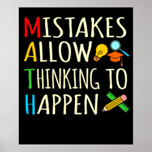 Math Student Mistakes Mathematics Maths Teacher Poster