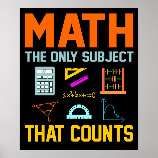 Math Subject Counts Mathematic Maths Teacher Poster (Front)