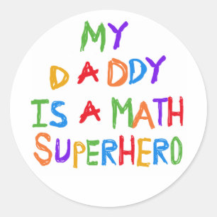 Math Superhero Classic Round Sticker