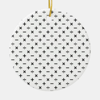 Math Symbols - Black and White Ceramic Tree Decoration