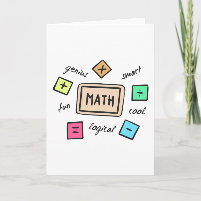 Math symbols for Students and Parents Card (Front)