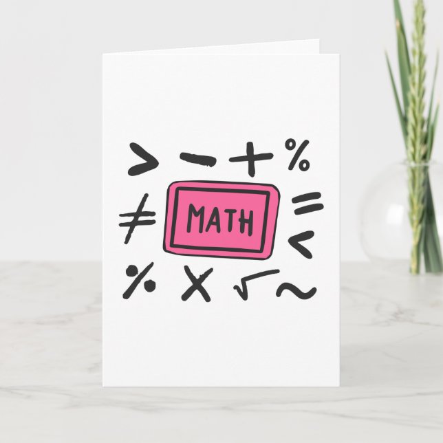 Math symbols for Students and Parents Card (Front)