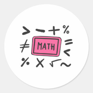 Math symbols for Students and Parents Classic Round Sticker