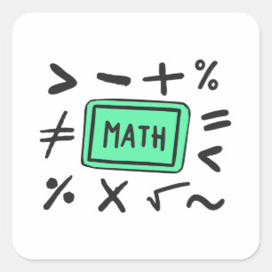 Math symbols for Students and Parents Square Sticker