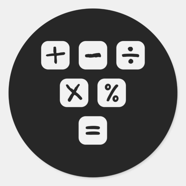 Math Symbols mathematical Signs Maths Classic Round Sticker (Front)