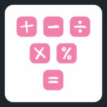Math Symbols mathematical Signs Maths Square Sticker<br><div class="desc">Cool and funny Math design featuring some basic maths symbols and mathematical signs. A perfect match for kids,  students and teachers as well as for parents.</div>