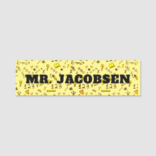 Math Symbols Teacher Name Tag