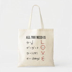 Math T-Shirt Love Funny Math Teacher Shirt Men Wom Tote Bag