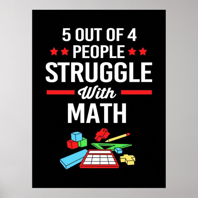Math Teacher 5 Out Of 4 People Poster (Front)