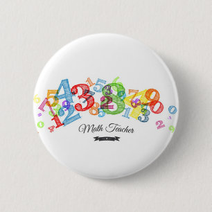 Math Teacher 6 Cm Round Badge