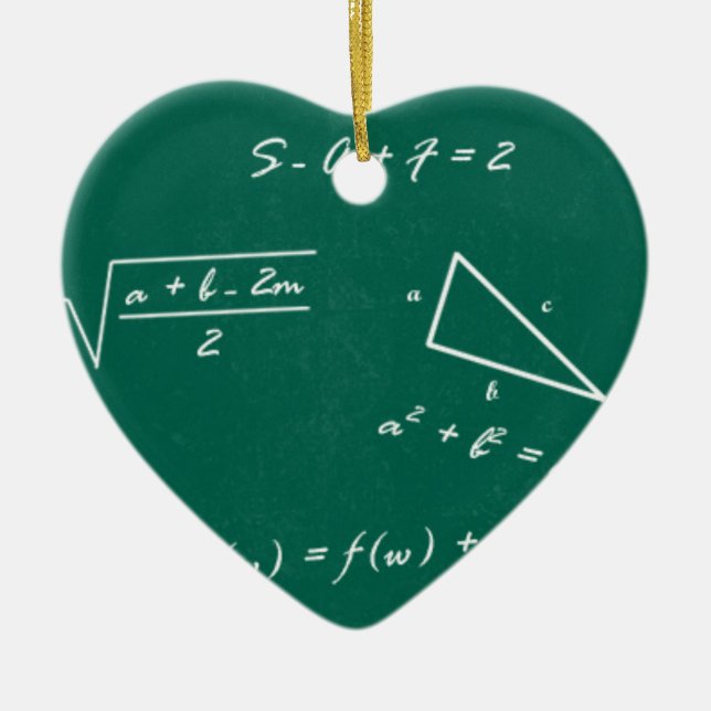 math teacher algebra geek ceramic tree decoration (Front)