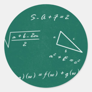 math teacher algebra geek classic round sticker