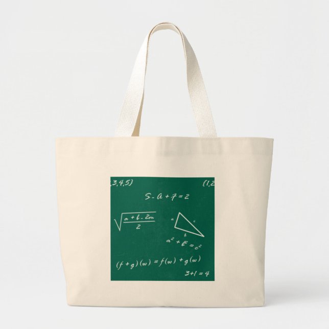 math teacher algebra geek large tote bag (Front)