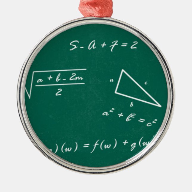 math teacher algebra geek metal tree decoration (Front)