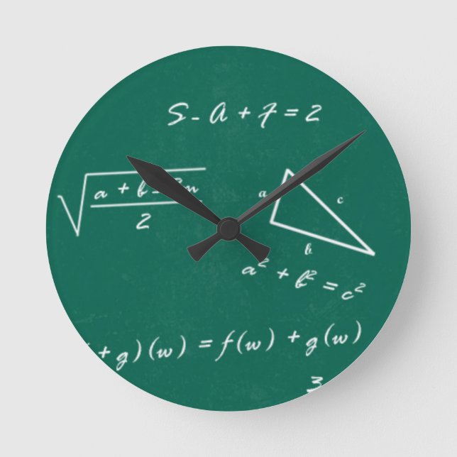 math teacher algebra geek round clock (Front)