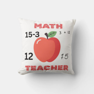 Math teacher apple design funny math teacher shirt cushion