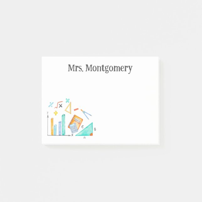 Math Teacher Appreciation Gift Post-it Notes (Front)