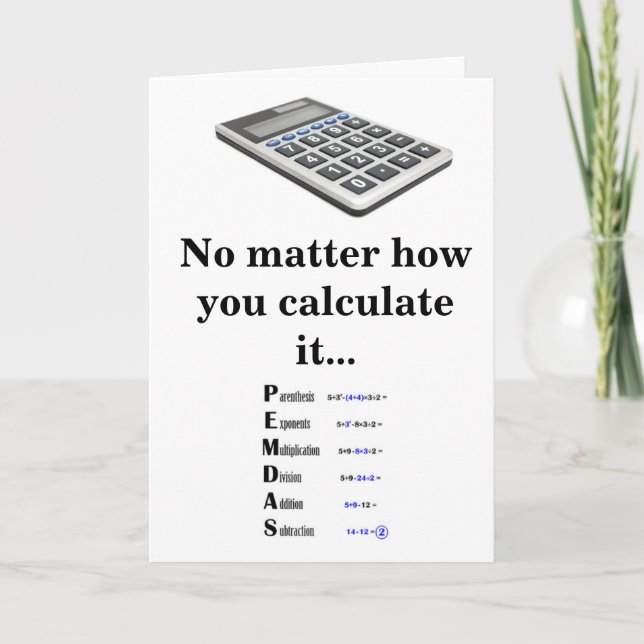 Math Teacher Appreciation Thank You Card (Front)