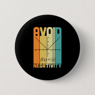 Math Teacher Avoid Negativity 6 Cm Round Badge