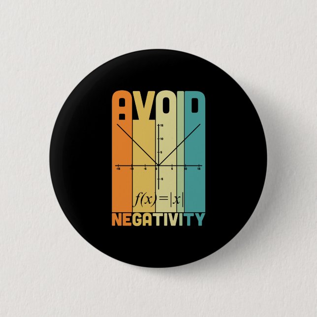 Math Teacher Avoid Negativity 6 Cm Round Badge (Front)
