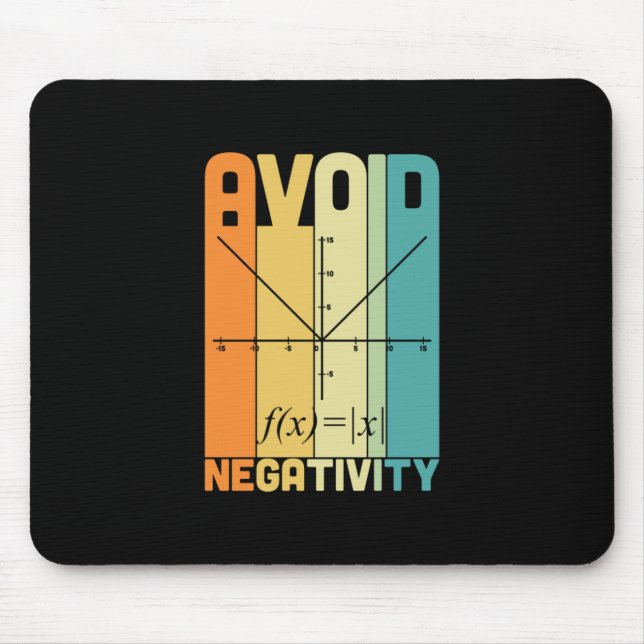 Math Teacher Avoid Negativity Mouse Mat (Front)