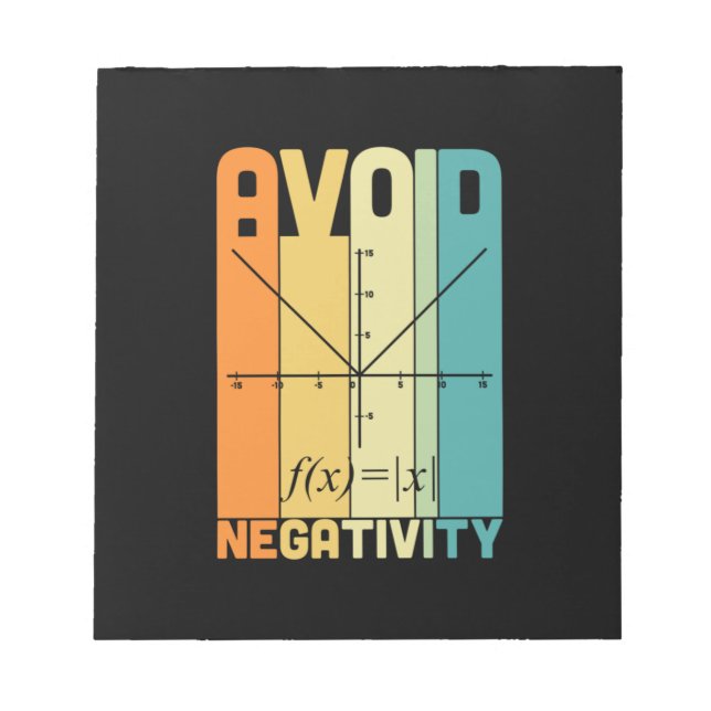 Math Teacher Avoid Negativity Notepad (Front)