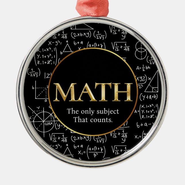 Math Teacher Awesome Gold Teacher Appreciation Day Metal Tree Decoration (Front)