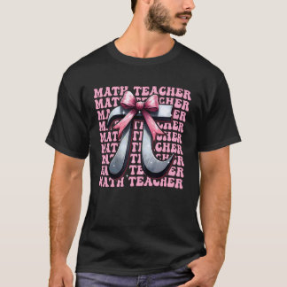 Math Teacher Back To School Pi Girl Coquette Bow R T-Shirt