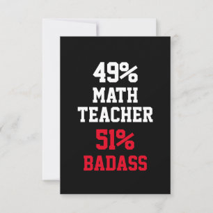 Math Teacher Badass Card