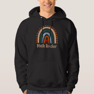 Math Teacher Boho Rainbow Back To School Appreciat Hoodie