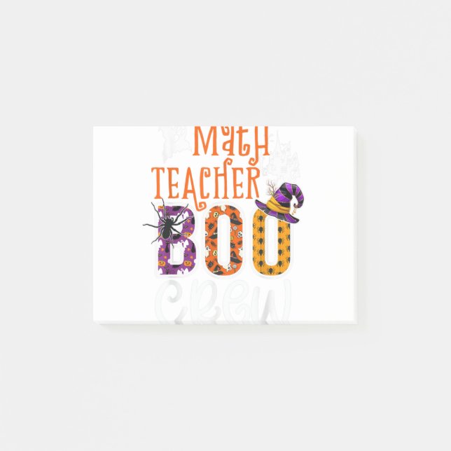 Math Teacher Boo Crew Halloween Costume Math Teach Post-it Notes (Front)