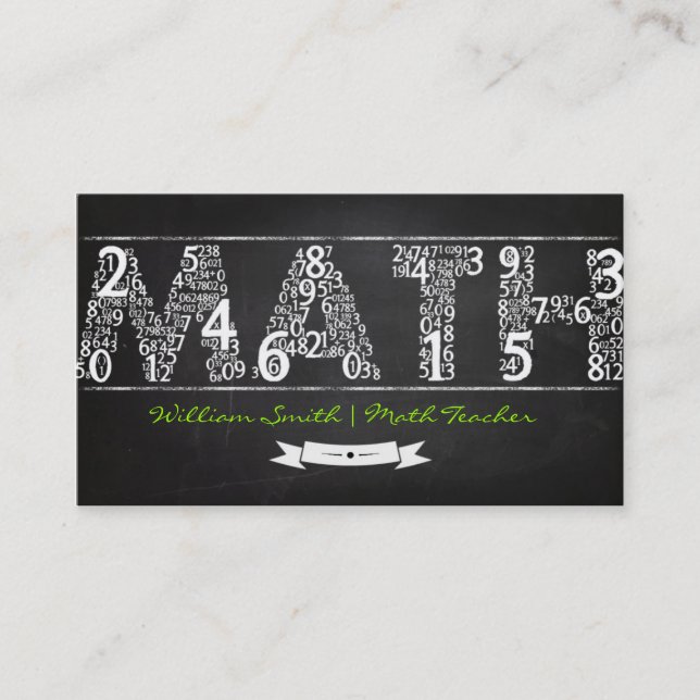 Math Teacher Business card (Front)