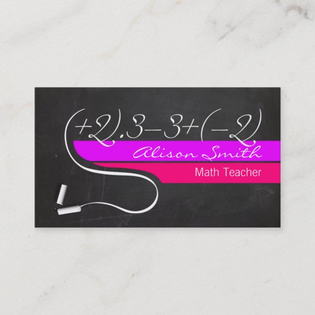 Math Teacher Business card (Front)