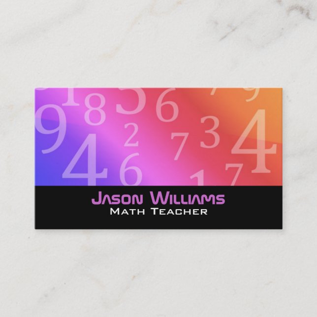 Math teacher Business Cards (Front)
