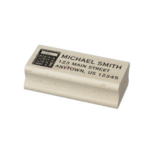 Math Teacher Calculator Mathematics School Address Rubber Stamp
