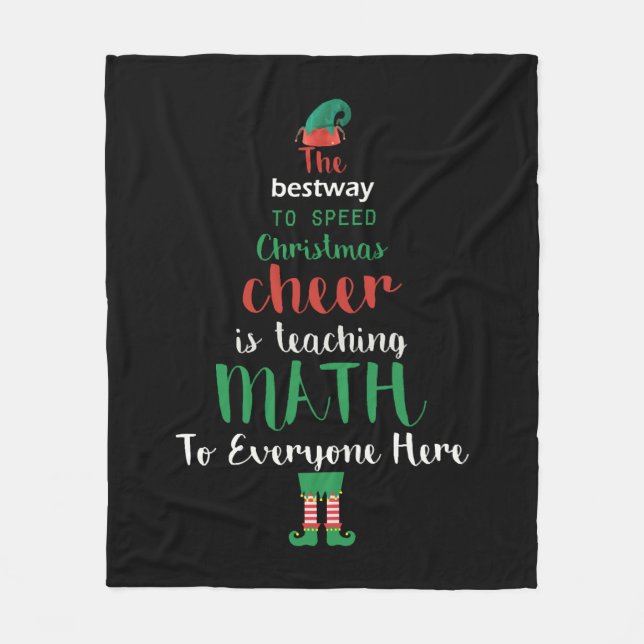 Math Teacher Christmas Elf Gift design Fleece Blanket (Front)