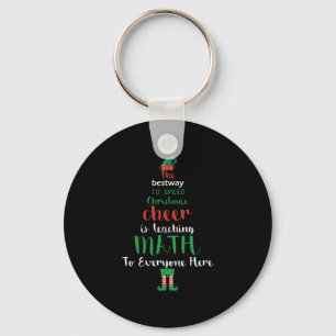 Math Teacher Christmas Elf Gift design Key Ring