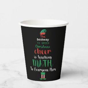 Math Teacher Christmas Elf Gift design Paper Cups